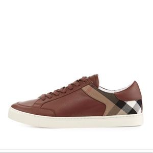 Burberry Rettford Check Leather Low-Top Sneaker